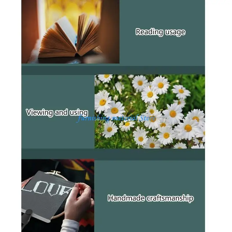 

Y5GD Large Lens Fashionable Lens Flexible Neck Tool Neck Magnifier Gift for Reading