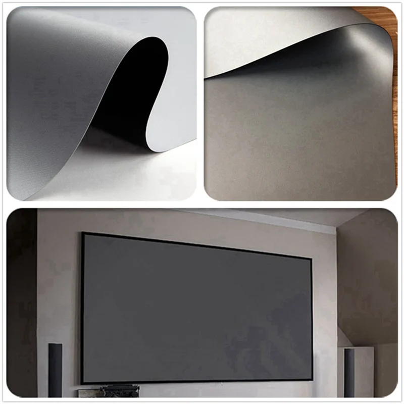 2X Projector Simple Curtain Anti-Light Screen 80 Inches Home Outdoor Office Portable 3D HD Projector Screen
