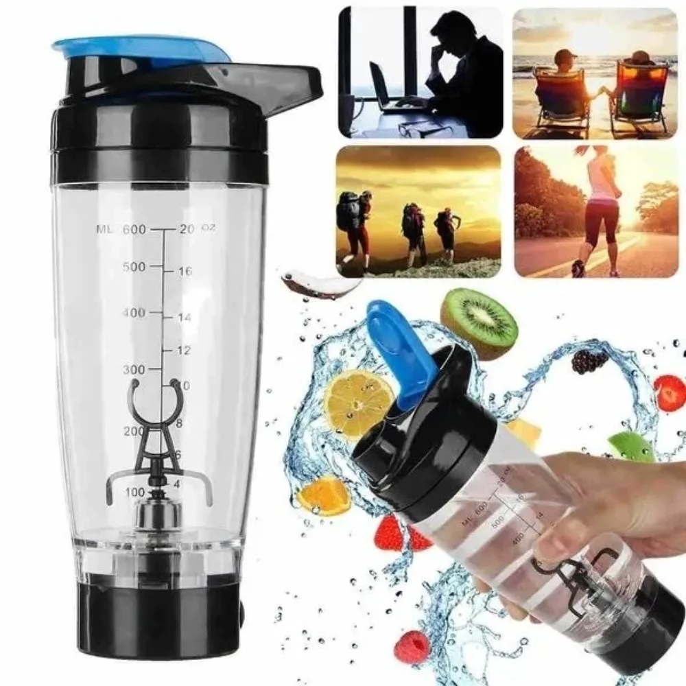 600ml Protein-Pulver-Mischbecher Automatischer Shaker-Flaschenmixer Shake-Flasche Milch-Kaffee-Mixer für Fitness und Outdoor