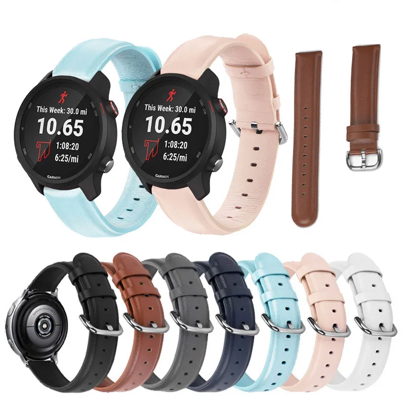 20 22 mm Lederarmband, weiches Lederarmband für Garmin Forerunner 245 265 55 158 165 255 265 570 42 mm 47 mm 970