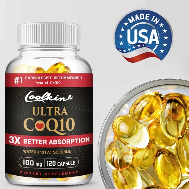 Coenzyme Q10 100 Mg, 3X Absorption, Water Soluble and Fat Soluble Coenzyme Q10 Natural Supplement