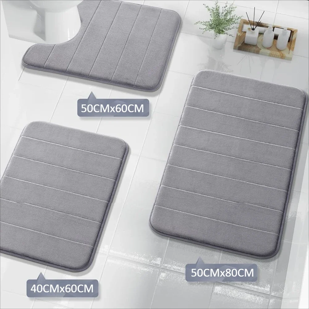 Bathroom Coral Velvet Anti-skid Mat Super Water Absorption Machine Washing Toilet Mat Soft Comfortable Tub Mat Bathroom Use