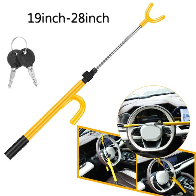 Super Sale Universal Car Steering Adjustable Length Wheel Lock Anti-Theft Security Device for Enhanced Vehicle Protection