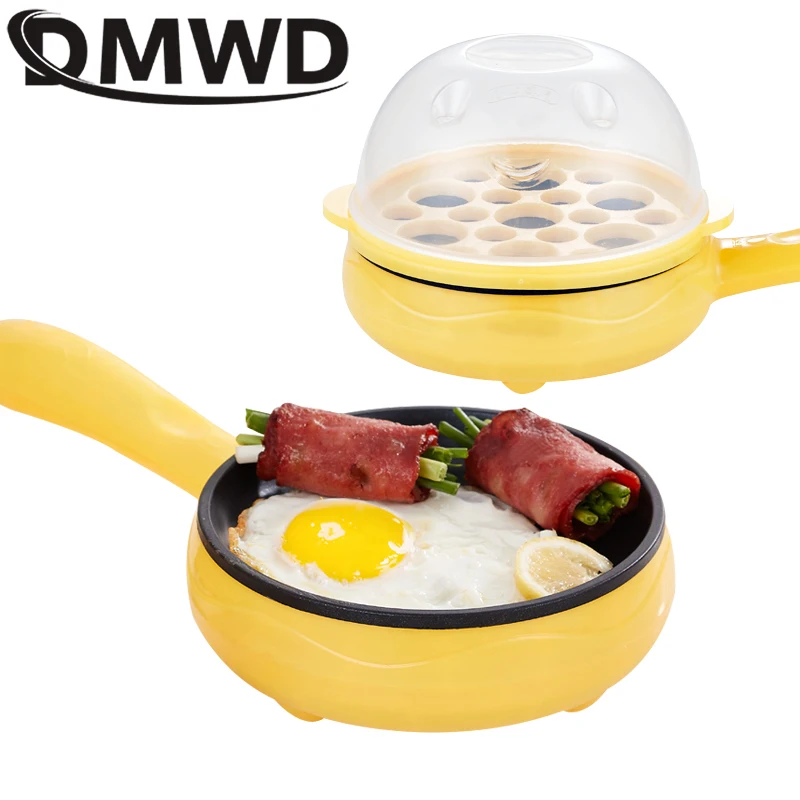 

110V/220V Multifunction Household Mini Egg Omelette Pancake Fried Steak Frying Pan Non-Stick Boiled Eggs Boiler Steamer Cooker