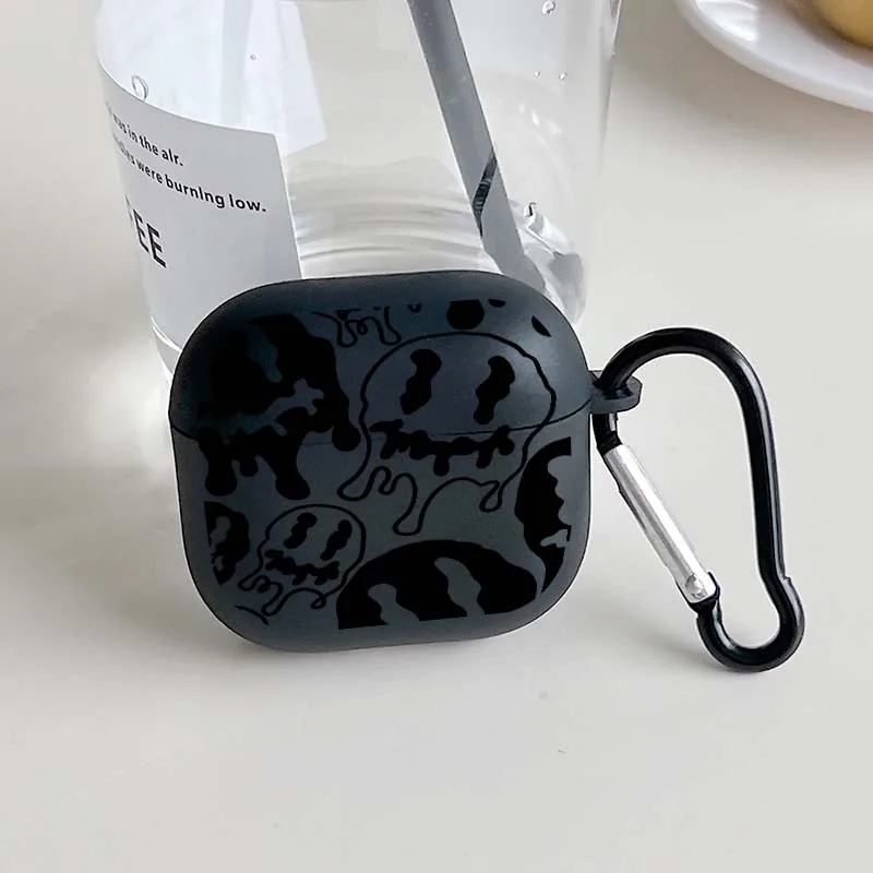 Funda Bluetooth inalámbrica con cara de fantasma divertida para AirPods 1/2 3 4 AirPod Pro y Pro2, funda protectora de TPU para auriculares con gancho