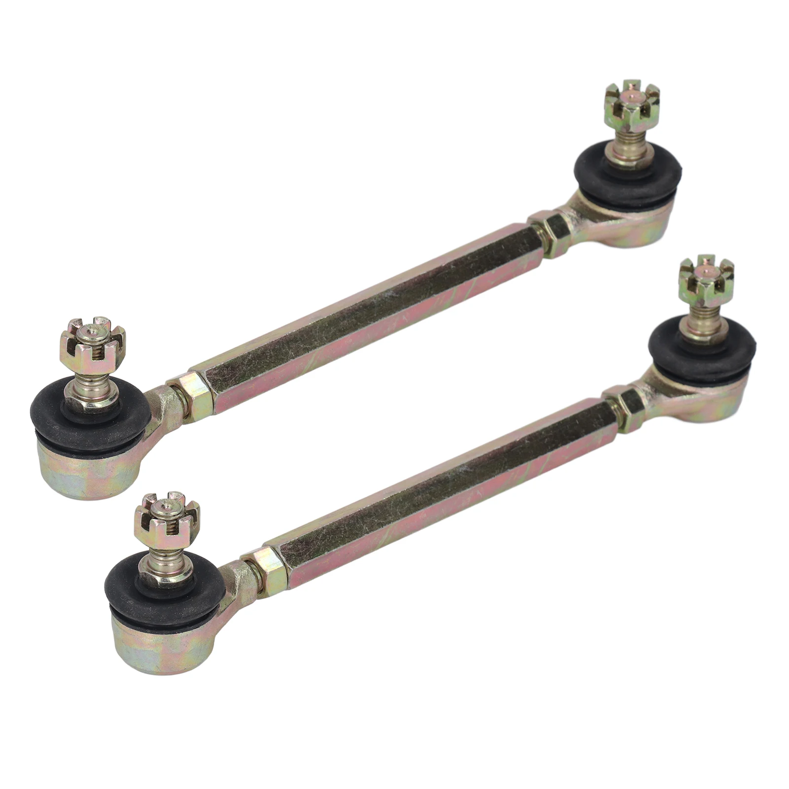2 Pcs Tie Rod Ball Joint M10 10mm Thread Steel Alloy Sway Bar End Set for 50cc 70cc 90cc 110cc 125cc 150cc 200cc 250cc ATV Four