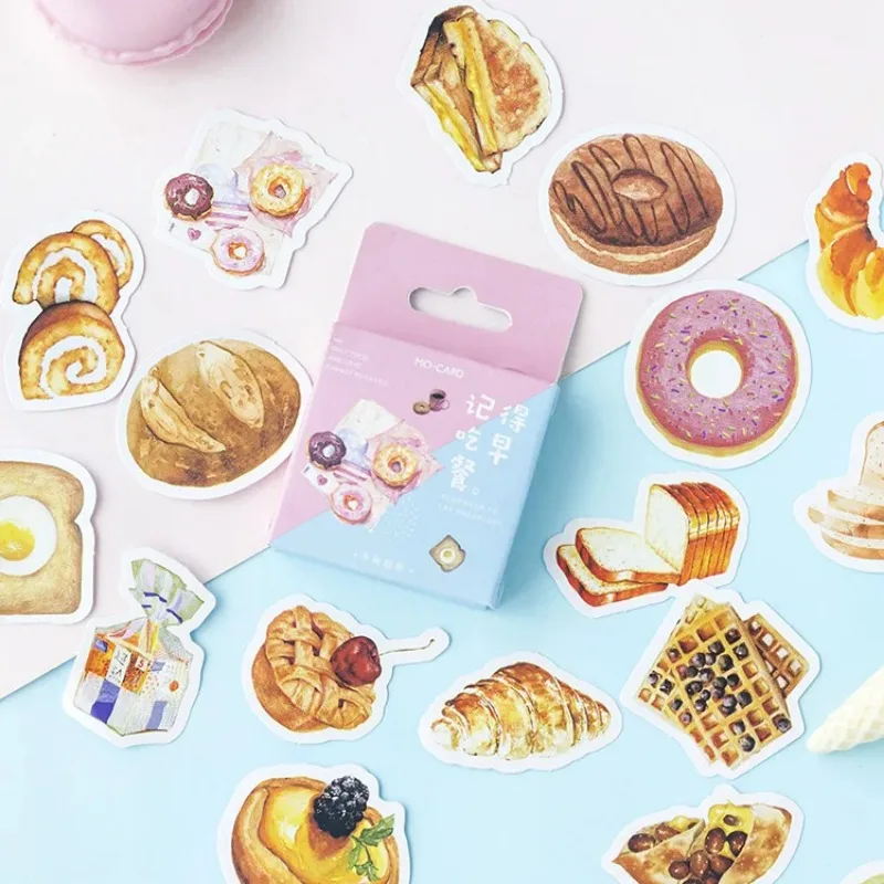 46/pack Cute Food Kawaii Bread Donuts Scrapbooking Stickers DIY Craft Decoracion Journal Photo Albums Decoration Sticker