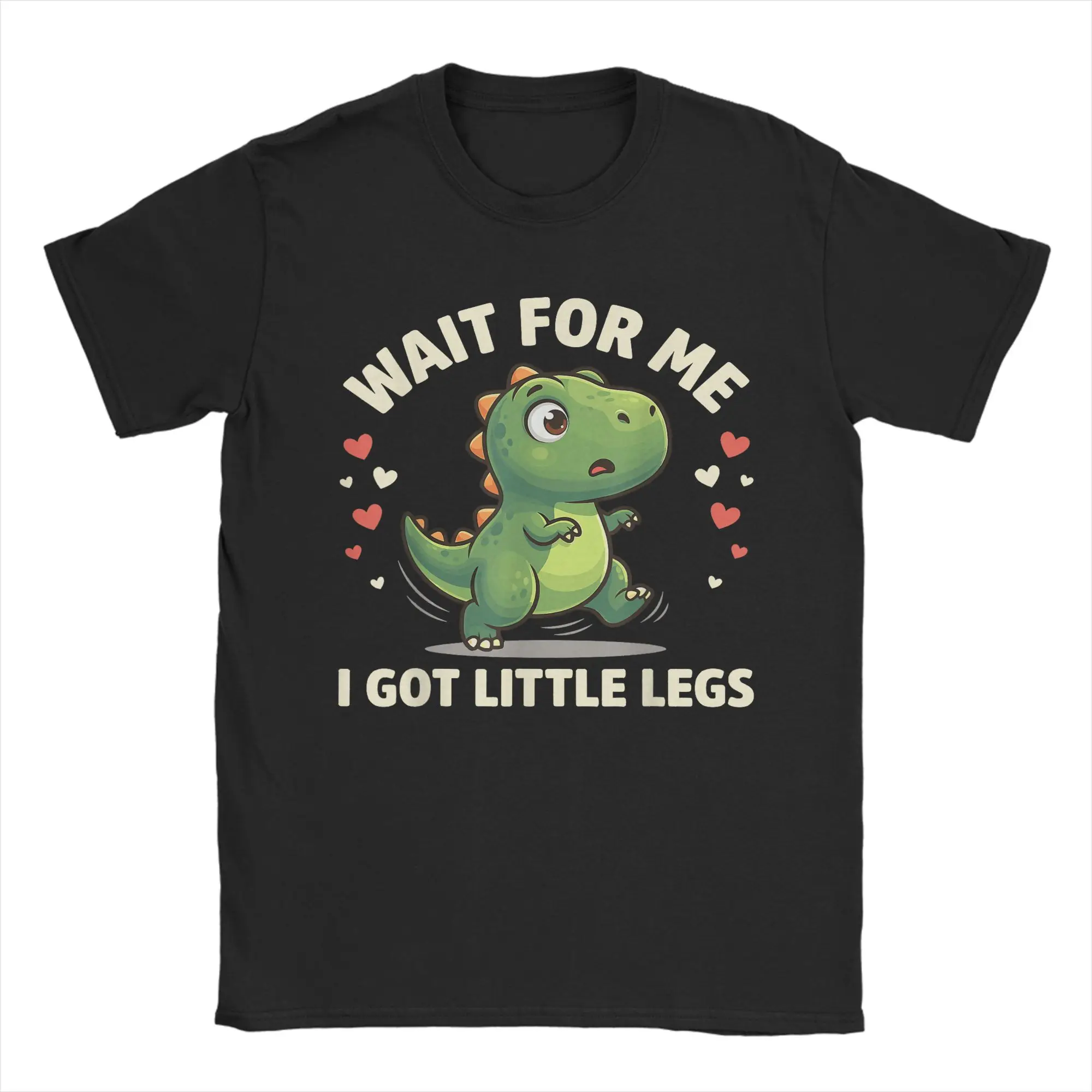 Men's Wait for Me I Got Little Legs Cute T Rex Dinosaur T Shirt  Cotton Clothes Novelty Short Sleeve Round Neck Tee Shirt