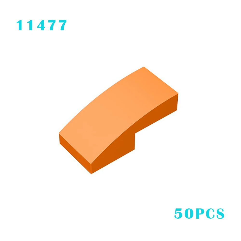 50 Stück 11477 gebogene 2x1-Steine für DIY-Bauprojekte, Sammlungen, modulares Spielzeug für technische MOC-Sets, Weihnachtsgeschenke