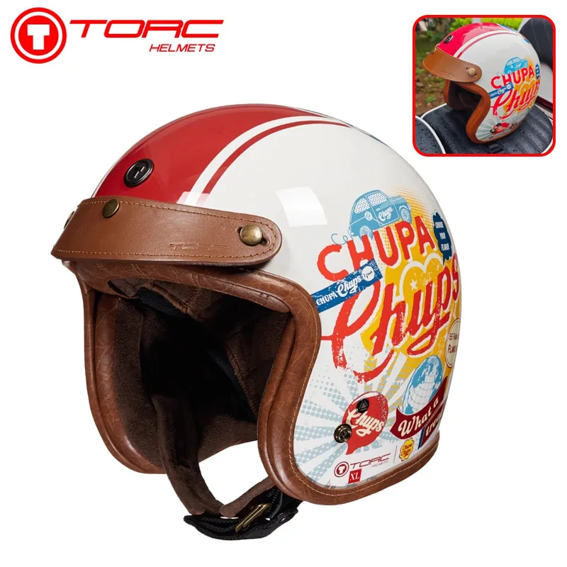 

For TORC T541 Retro Half Helmet Motorcycle Helmet Winter Three-quarters Men's Cruise American Cruiser Bike Safety Helmet