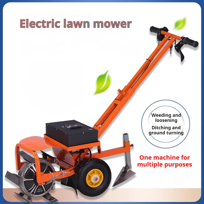 Electric Weeding Machine Lawn Mower With Ditching Soil Loosening Plowing And Soil Turning Function