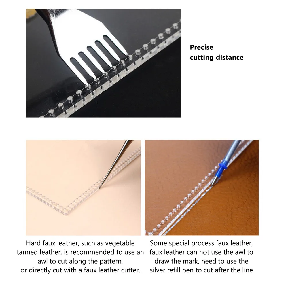 8pcs Acrylic Wallet Acrylic Template Professional Precise Cutting Transparent Long Wallet Pattern Template