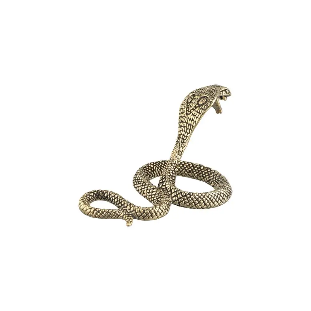 

Feng Shui Decoration Attracting Wealth Brass Cobra Bring Good Luck Tea Pets Snake Statue Desktop Ornaments Miniature Figurines