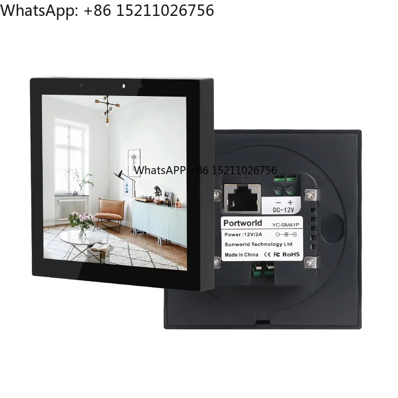Smart 4 Inch In-Wall Home Automation Control Panel Light Sensor DC12V Poe Tablet Compatible Android/Linux OS Electric IPS PC