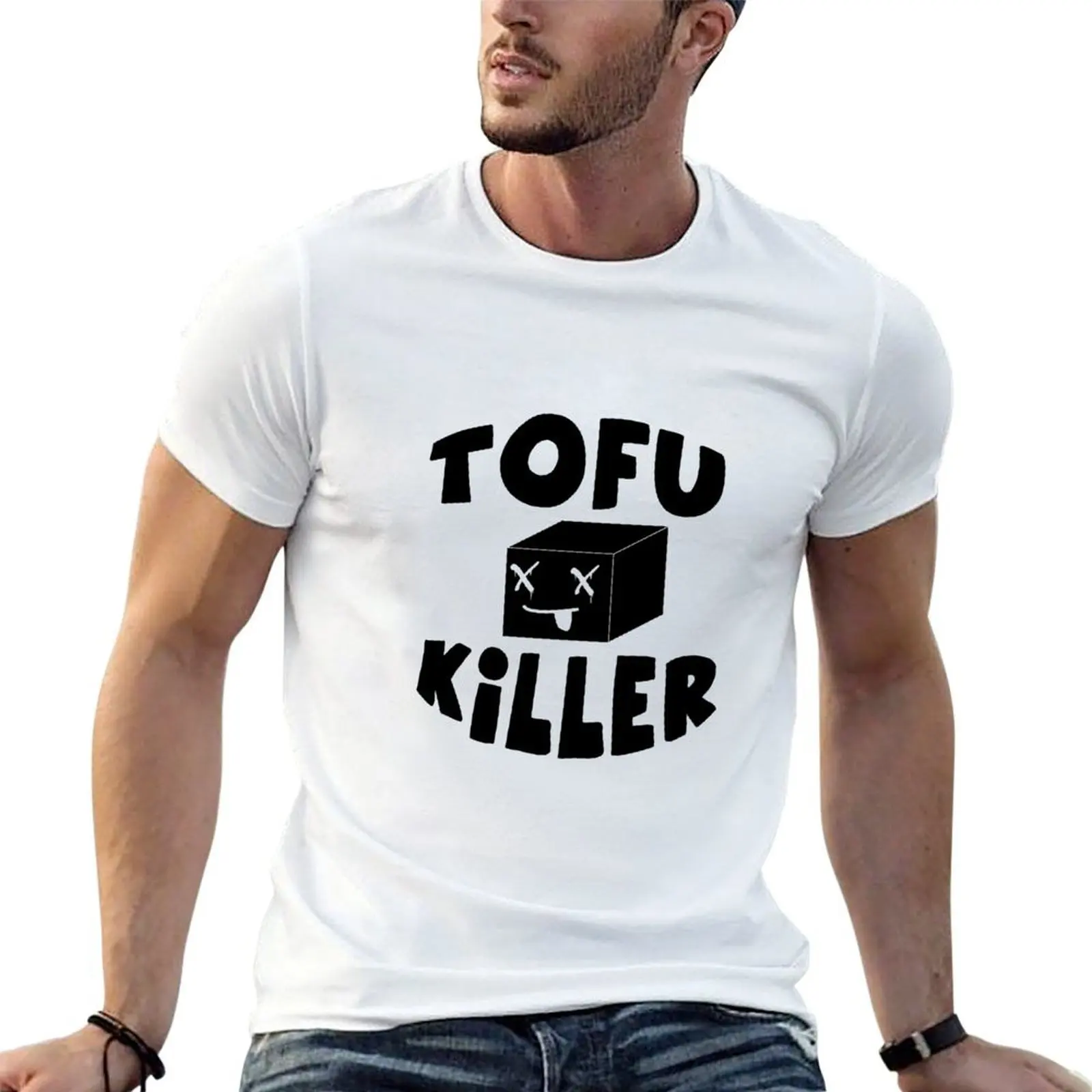 

Tofu killer, plant based vegan T-Shirt t shirts for man pack cotton t shirts for man slim fit T-Shirt