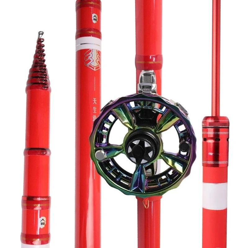 

Large object version front rod Grain fishing rod Three-positioning carbon non-cutting line Large object fishing rod