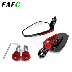 EAFC Universal Motorcycle 22mm Bar End Side Rearview Mirror 2Pcs Aluminum 7/8