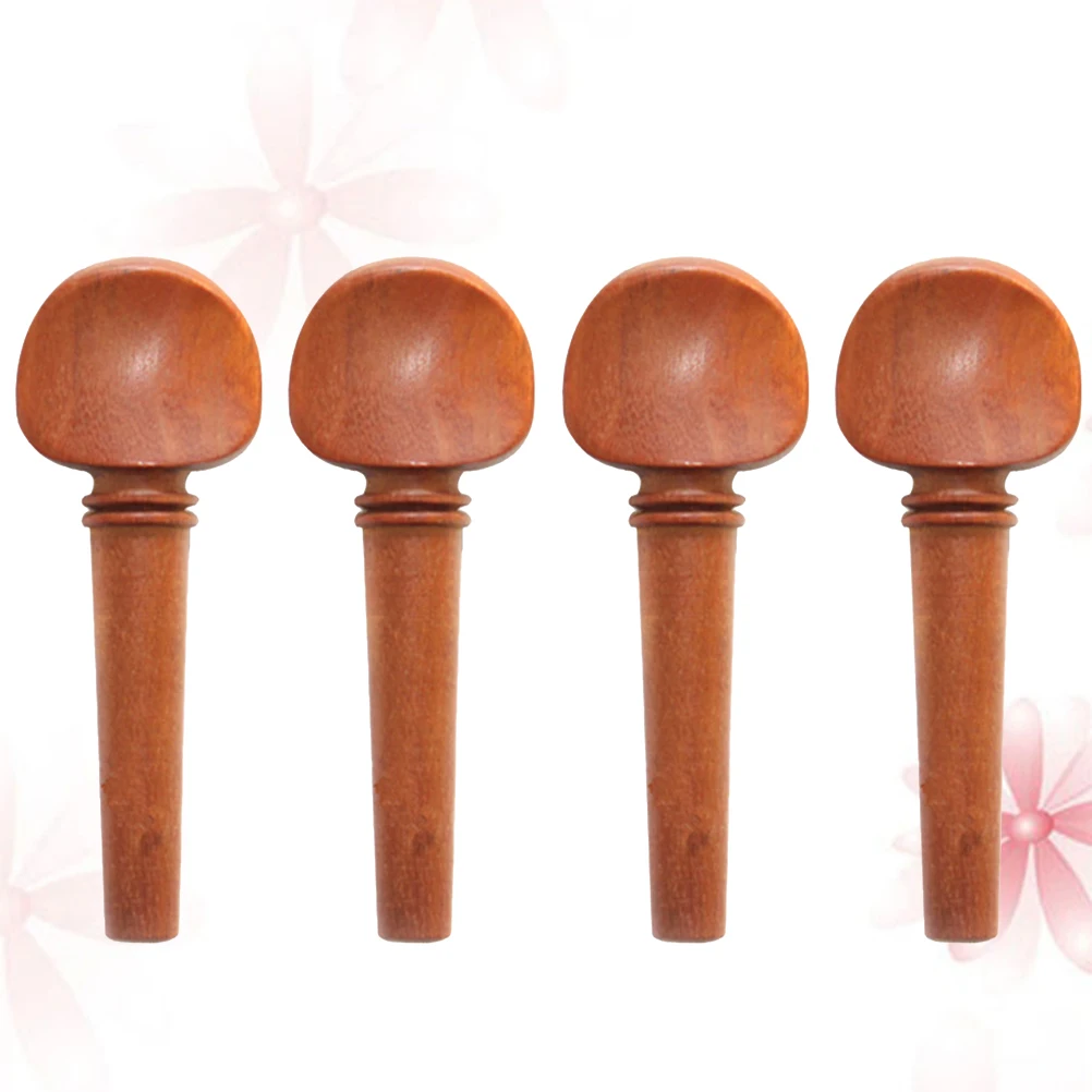 

4 Pcs Violin Tuners Shaft String Button Jujube Wooden Axes Turning Pegs End Pin Bamboo