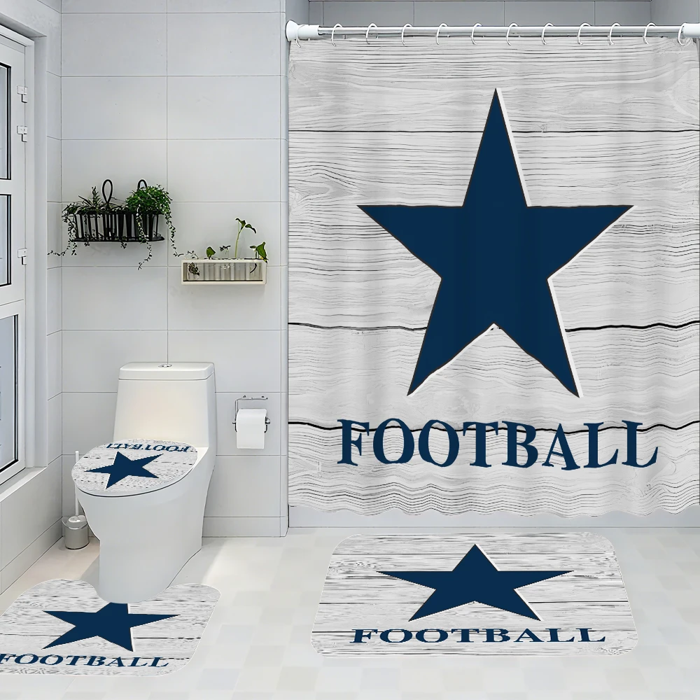 

Dallas Cowboys Bathroom Four-piece Set - Avant-garde Waterproof Shower Curtain, creating a complete bathroom kit