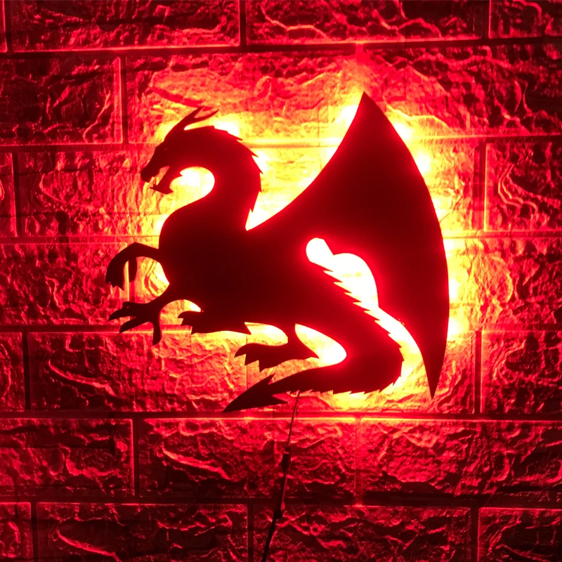 ZK50 Creative USB Cool Luminous Dragon LED Wall Lamp Remote Control 16 Colors Indoor Wall Decoration Lamp Gift