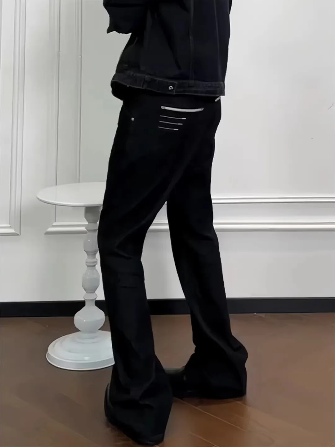 

Мужские джинсы Bla Embroidered Original Denim с прямым кроем и легким клешем, Cleanfit High Street Knife ape Four Line