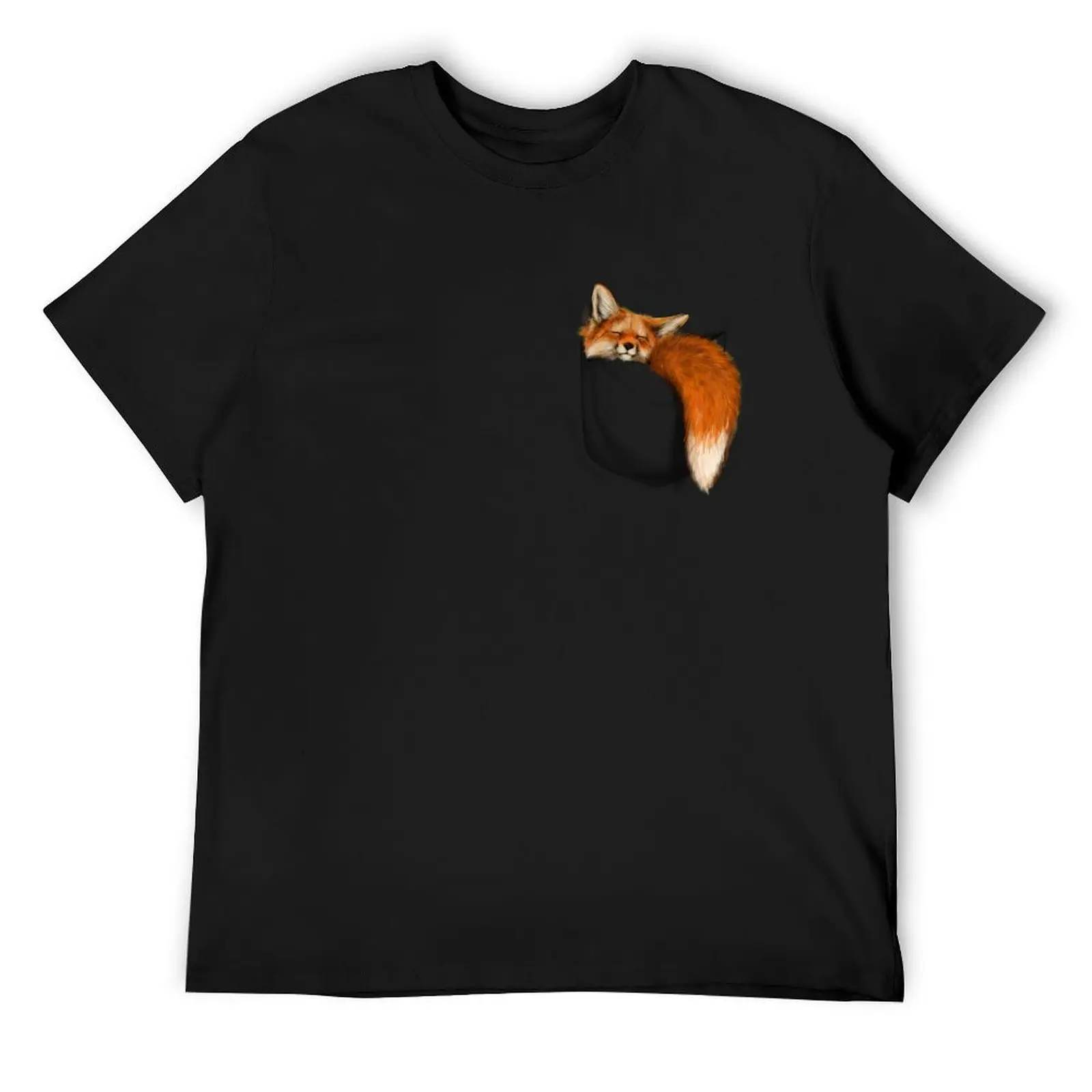 

Sleepy Fox In My Pocket T-Shirt oversized summer top mens fashion