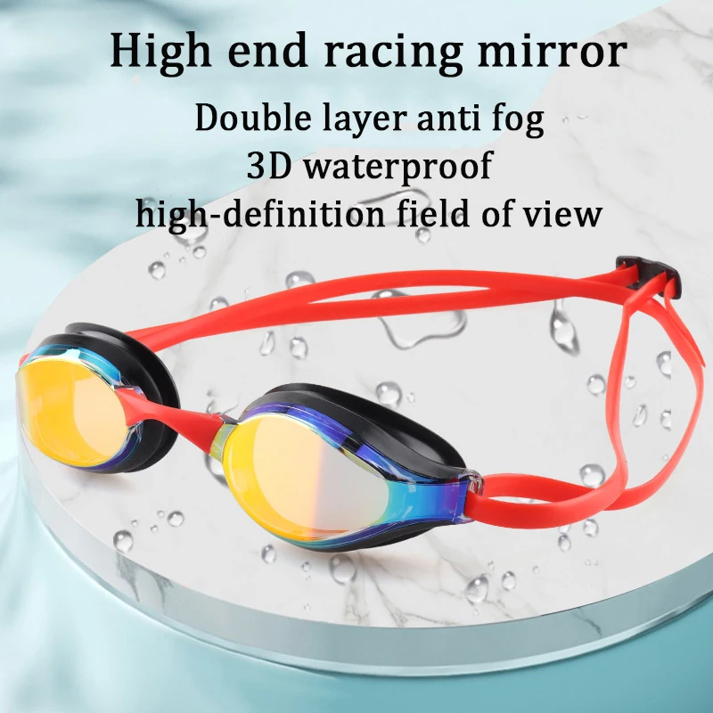 Professional competition goggles, electroplating, anti haze, waterproof, UV resistant, silicone, diving goggles, racing goggles.