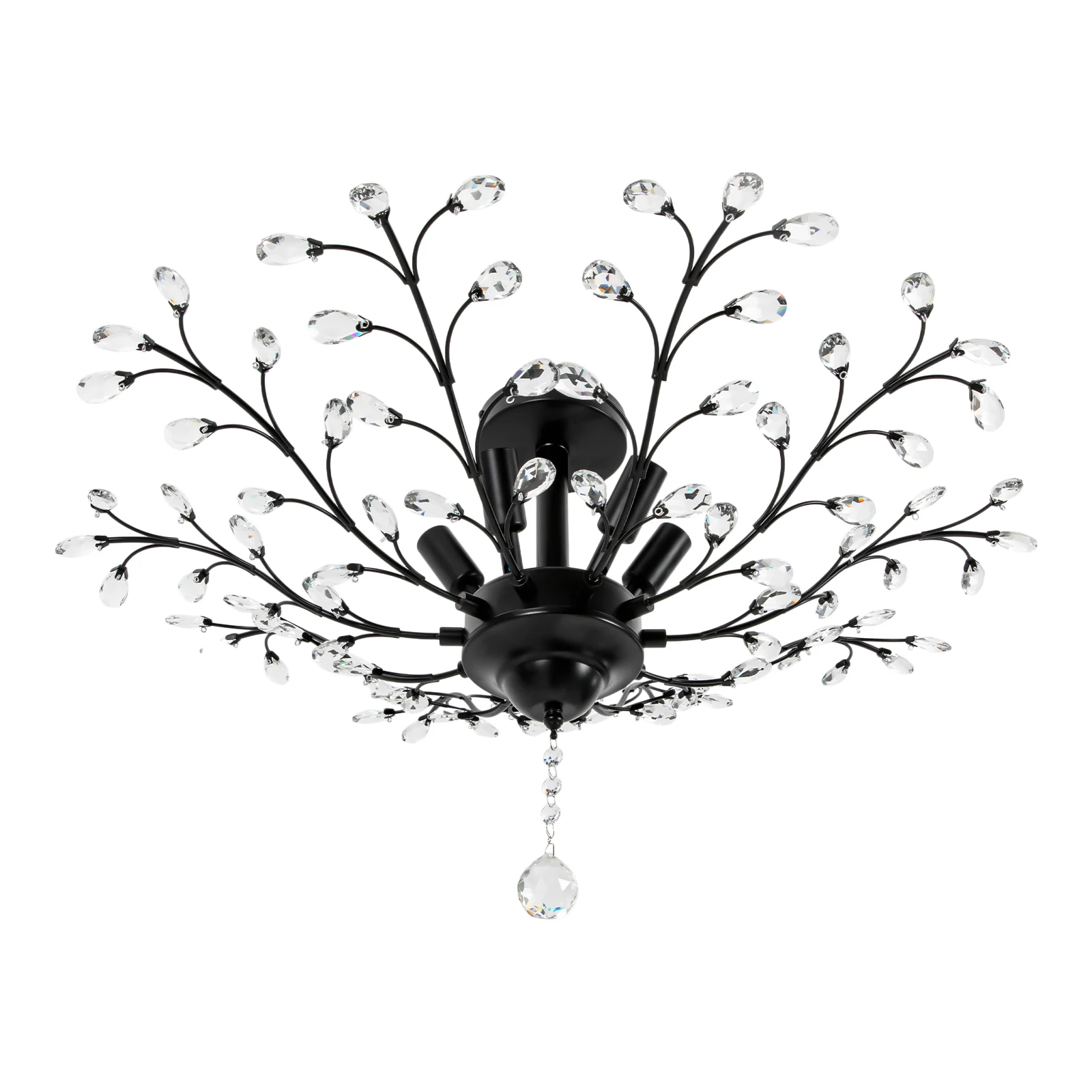 

Modern K9 Crystal Metal Branches Led Ceiling Lights French Villa Ceiling Lamp Shade Living Room Bedroom Decor Lighting Fixture