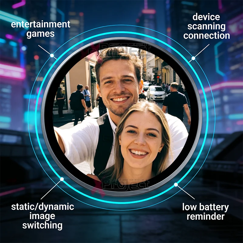 

Anime E-Badge Display Pin HD Touch Screen LED Button Collectible Cyber Dynamic Electronic Badge Gift for Otaku Fans Friends Kids