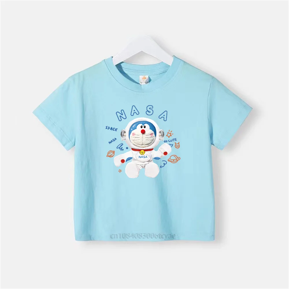 Summer kids baby round neck cotton T-shirt Boys girls cartoon astronaut short sleeved summer fashion casual top clothing