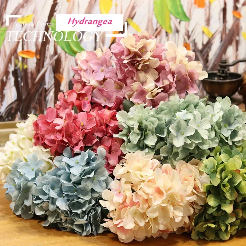 3PCS High Quality Hydrangea Artificial Flowers Silk Fake Flowers Bridal hand Bouquet flores for Wedding Home Hotel Decor G2640