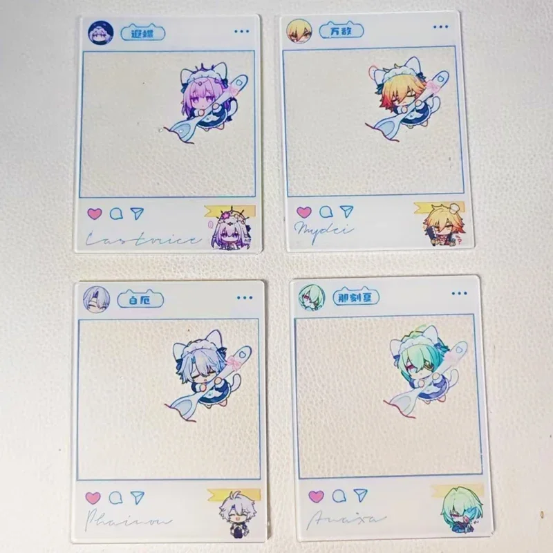 4Pcs/Lot Game  Acrylic Transparent Card Photo Props Diy Card Anime Castorice Anaxa Anaxagoras NeiKos496 Mydei