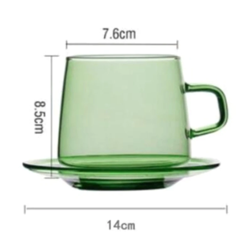 1PC High Borosilicate Heat-Resistant Colored Glass Coffee Mug - Single Layer Ins Style Home Breakfast Glass Cup 300ml