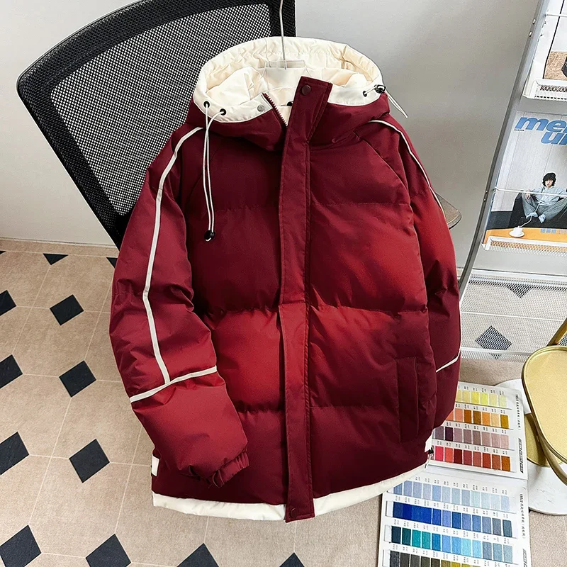 11 Color Mens Hooded Thicken Down Coats Korean Fashion Loose Puffer Jacket Men Winter Warm Padded Jackets Men Streetwear Parkas