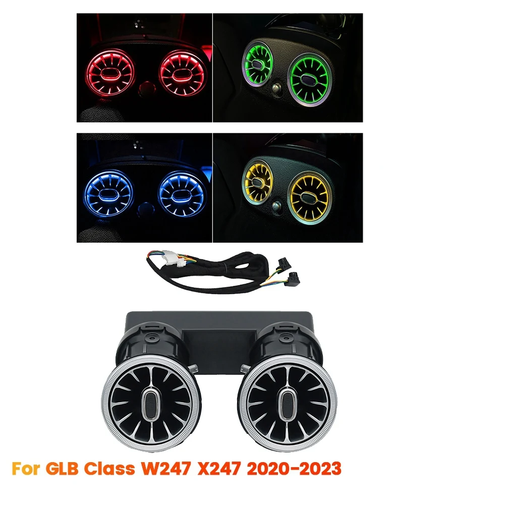 64-цветная задняя вентиляционная лампа со светодиодной подсветкой для Mercedes-Benz GLB Class W247 X247 2020-2023, выход турбины кондиционера