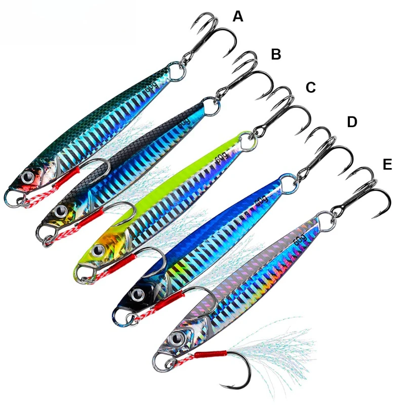 

3pcs Metal Jig 17-60g Fishing Lure Trolling Double Hook Hard Bait Bass Fishing Bait Tackle Trout Jigging Jigs Saltwater Lures