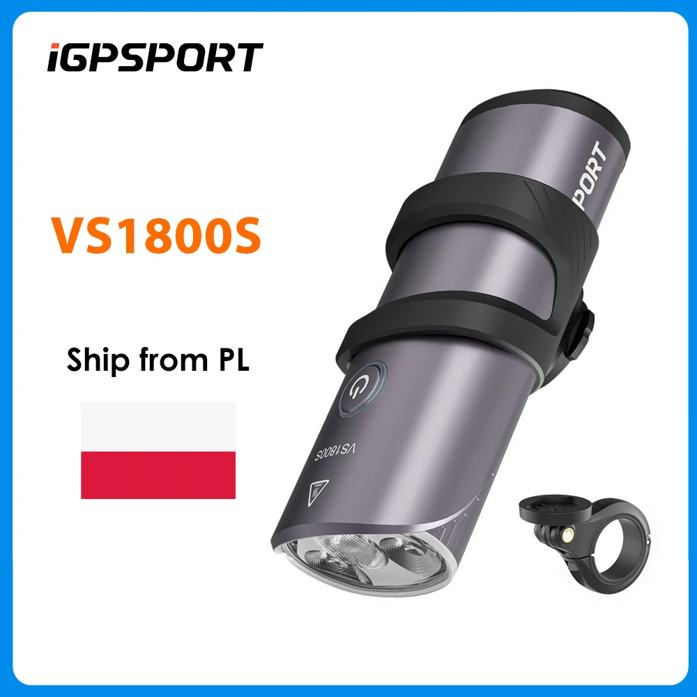 iGPSPORT VS1800S Smart Bike Frontlicht mit Abblendlichtfunktion, 1800 Lumen, MTB- und Rennradlampe, Einstellbare Abblend- und Fernlichtfunktion