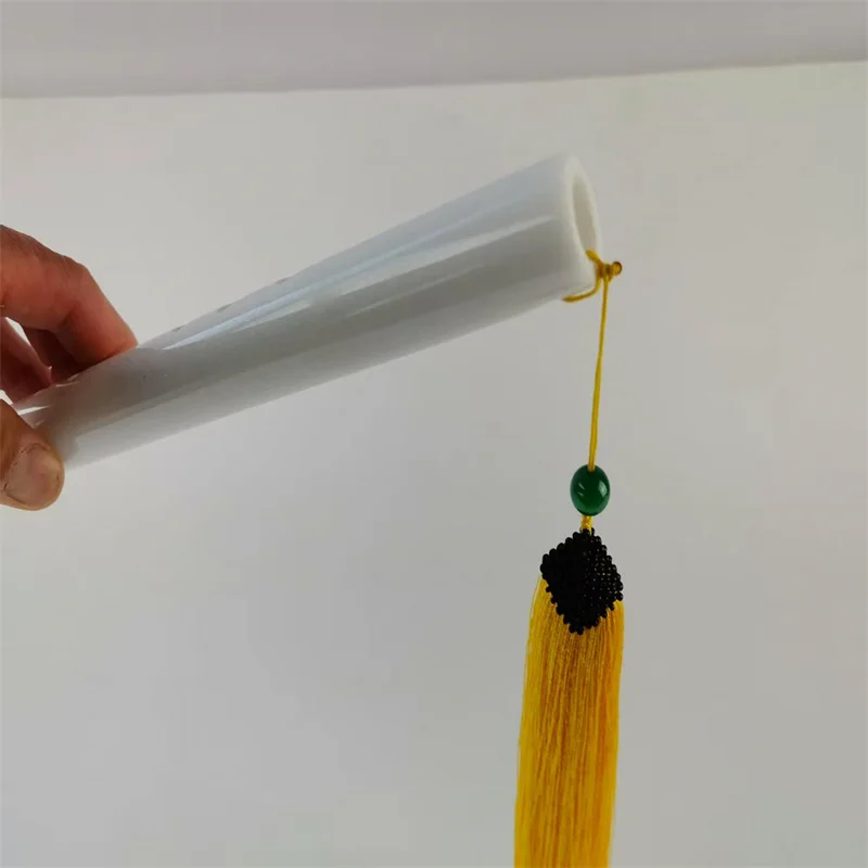 Natural White Jade Chinese Flute - Crisp Beginner Music Instrument Decorated with Chinese tassel accessories