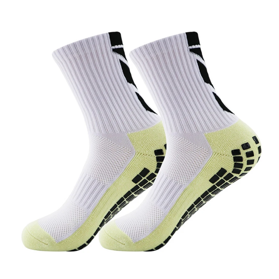 1 Pair New Men Women Non-slip Silicone Sports Soccer Socks Sweat Absorbing Breathable Football Tennis Volleyball Yoga Socks