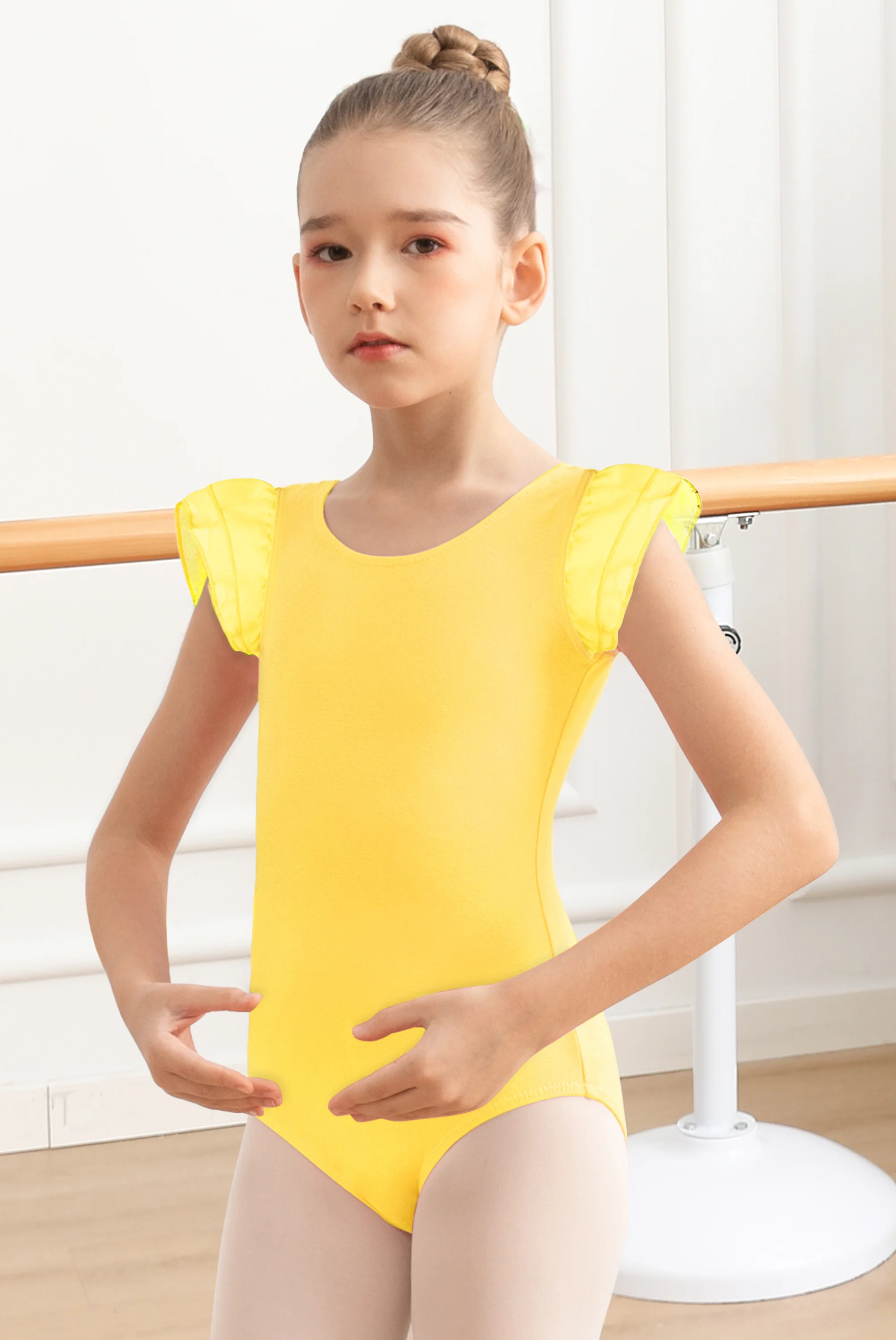 Girls Ballet Leotard Toddler Team Basic Short/Ruffle Sleeve Dance Leotards Ballet Dancewear