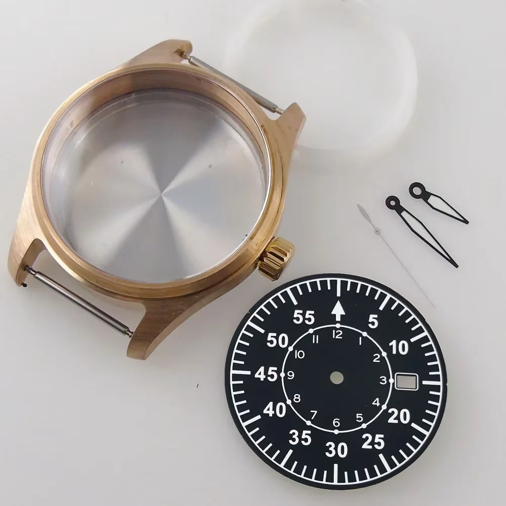 39mm Cusn8 Solid Bronze Watch Case+33.6mm Lume Watch Dial+Hands Fit NH35 NH36 NH34 200M Waterproof Screw Crown Sapphire Glass