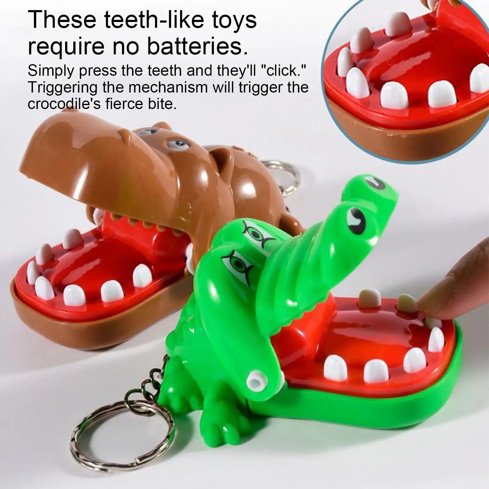 Animal Keychains Small Bag Charm Alligator Crocodile Dentist Keyring Board Game for Funny Purse Wallet Phone Handbag Car Travel