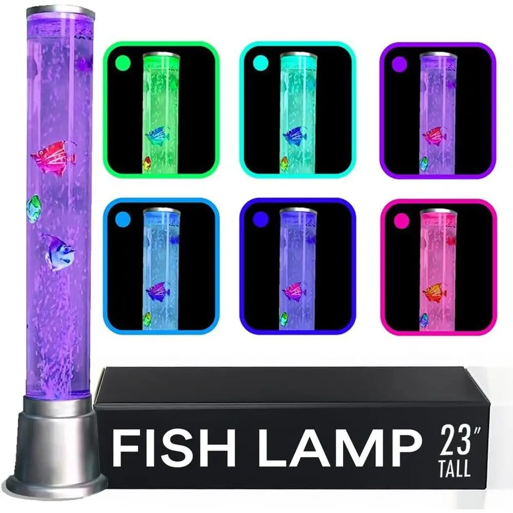 

ish Lamp Sensory Bubble Tube Lamps Aquarium Night Light 6 LED Color Changing Tubes Table Lamp Lava Bedroom Lamps Home Decor Desk