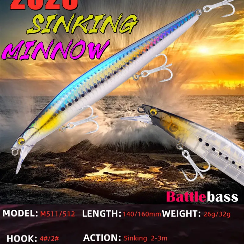 Señuelo Minnow hundido para lubina – largo alcance y peso de pistón - imagen 5