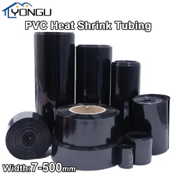 Black Flat PVC Shrinkable Film Sleeves 18650 Lithium Battery Heat Shrink Insulation Sheath Tube Li-ion Battery Wrap Cover Skin