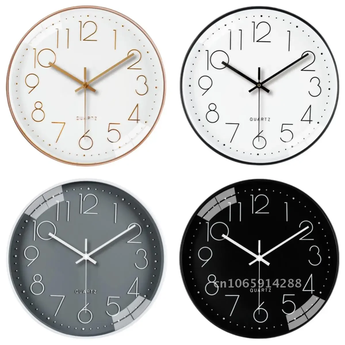 12-Inch 3D Digital Wall Clock Minimalist Round Shape Home Bedroom Living Room Decor Battery Operated High Sense Display Clock