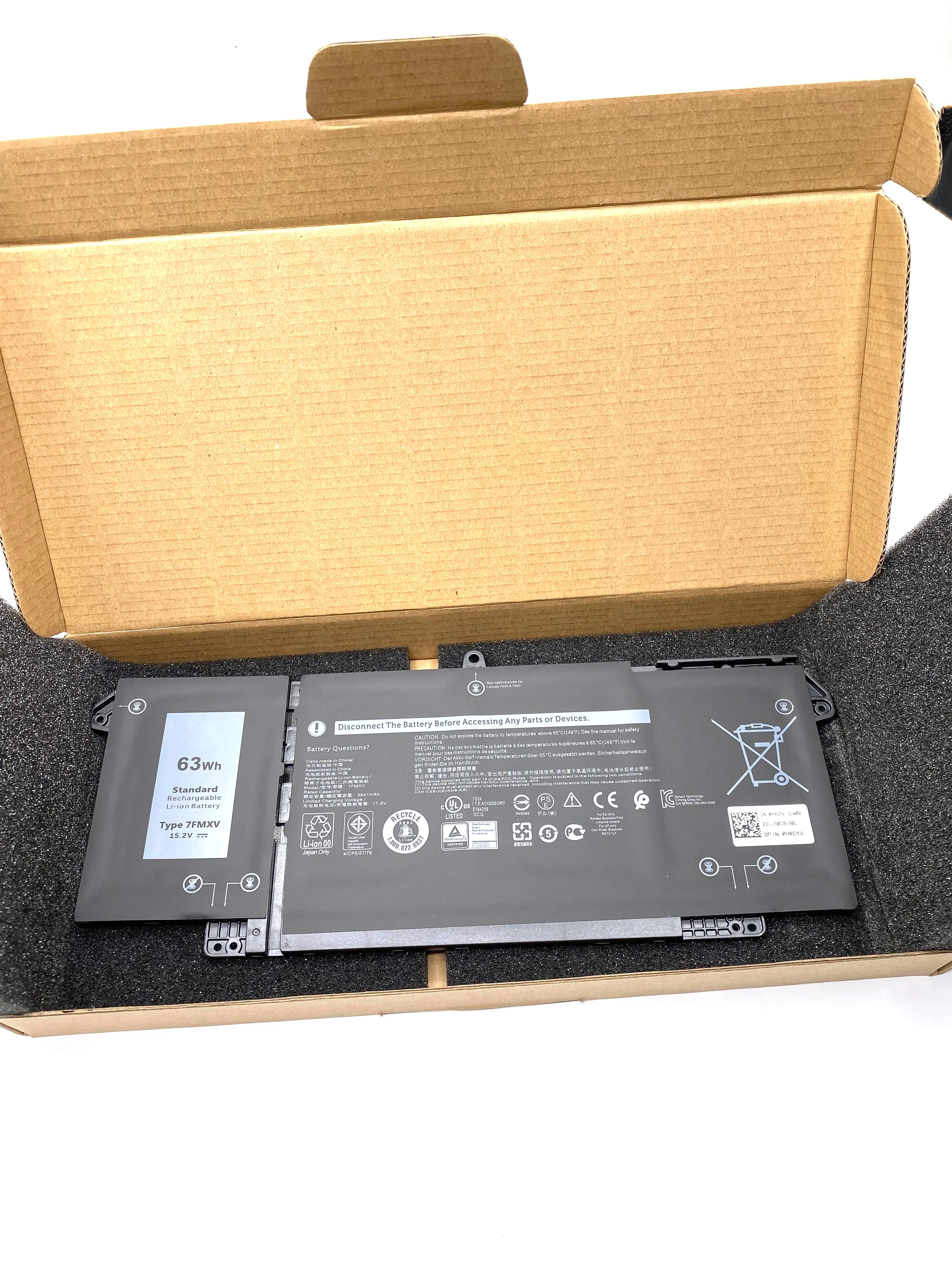 

New 9JM71 7FMXV Laptop Battery For DELL Latitude 5320 7320 7420 7520 Series HDGJ8 MHR4G TN2GY 4M1JN 1PP63 727CG 0TN2GY P134G001