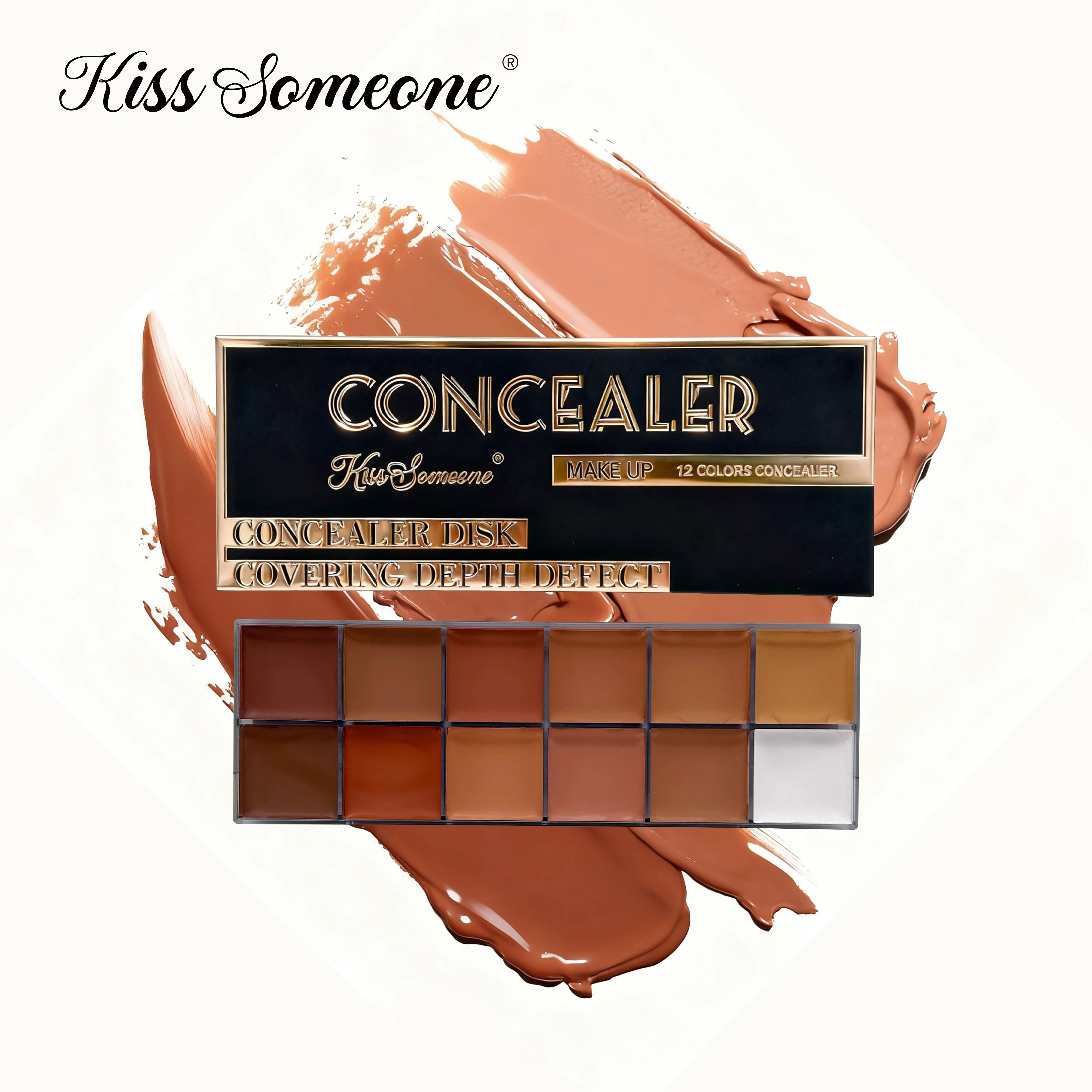 12色コンシーラー ダークスキン 防水 フルカバー ファンデーション メイクアップ ビューティーメイクアップ フェイスメイクアップ 日焼け止めパウダー ブラッシャー アイ