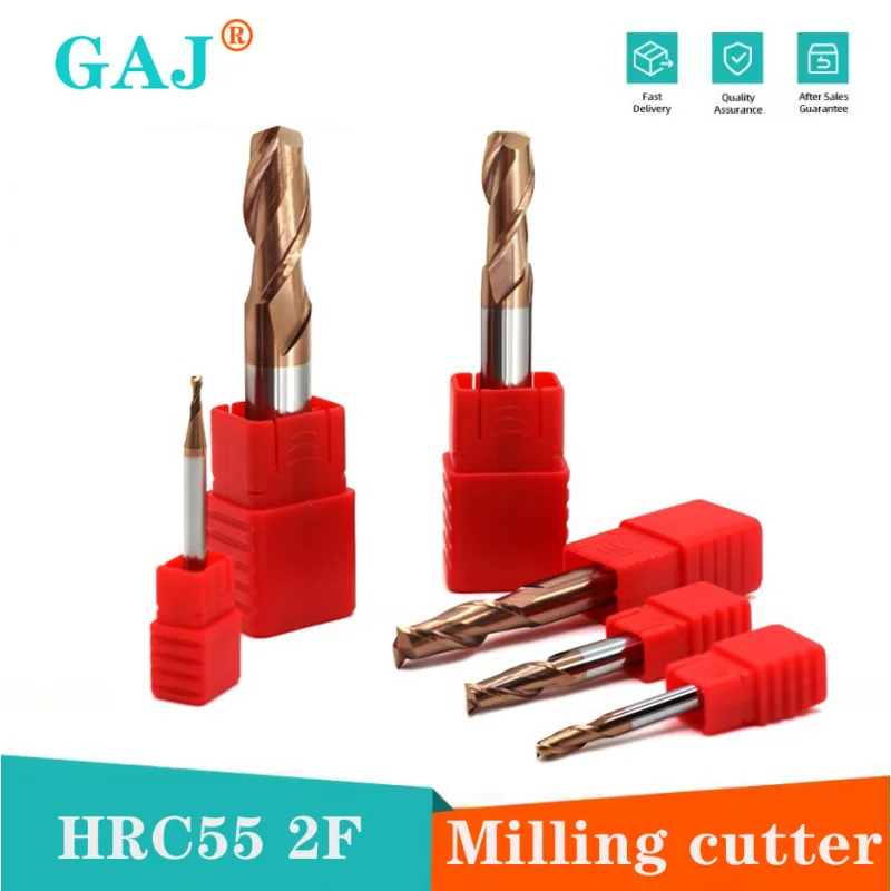 

HRC55 2 Flutes Alloy Carbide End Mill Router Bit Tungsten Steel Milling Cutters for Metal CNC Cutting Tools Coated Endmills tool