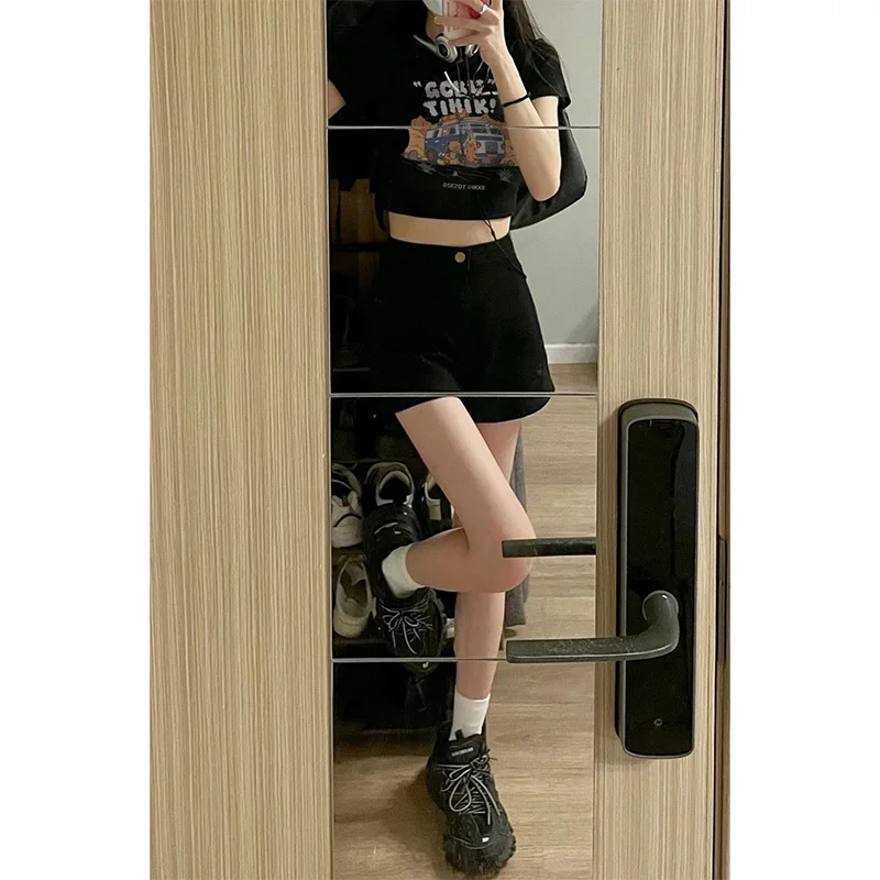 T-shirt americana retrò ort Sve Bla da donna Design dimagrante Sensuale ort Sle Pure Desire Top per donna